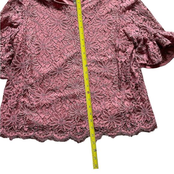 Nanette Lepore Womens/Teen Lace Blouse Flutter Sleeve Size Large Feminine Boho - Picture 3 of 6